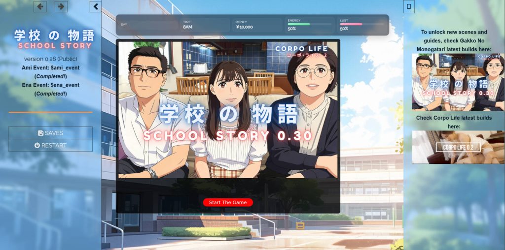 学校の物语 Gakko No Monogatari V0.28 浏览器汉化  [SLG/真人/HTML] [26G/FM/WY]