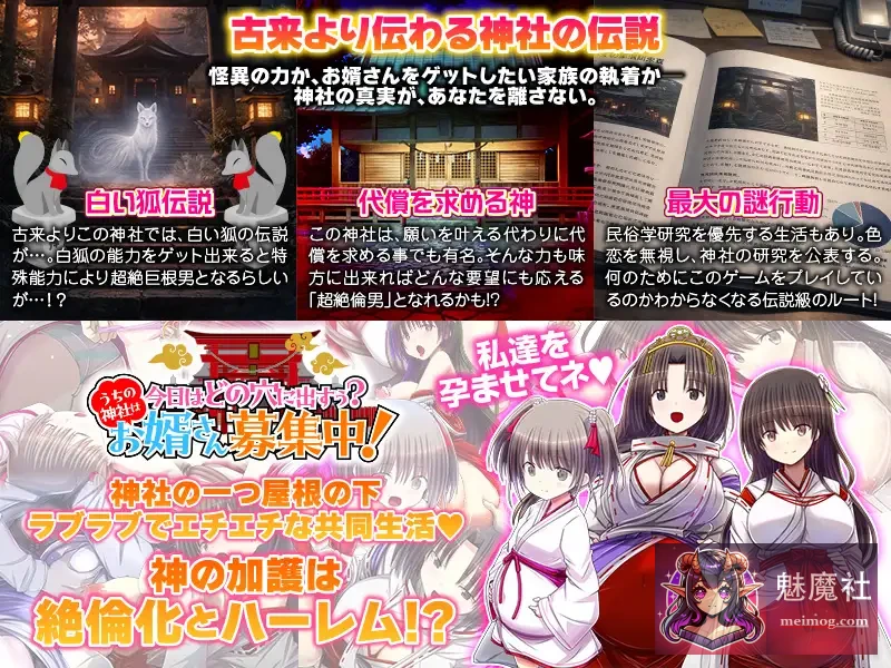 今天该中出哪个洞穴呢？我们家的神社正在招募上门女婿！ [今日はどの穴に出すぅ? うちの神社はお婿さん募集中！] [初版 AI汉化版] [PC]