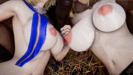 [3D/无修/CV] Elarbaby：D-26 忍野忍&爱尔奎特 性感黑丝姐妹花沦为母狗肉便器 [3.7G/FM/WY]