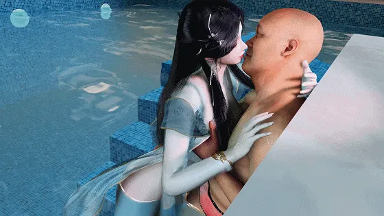 [3D/隐奸/NTR] 牛头人爱好者：古装女友-清漪-泳池NTR 性感女友在泳池内被猥琐老头侵犯中出 [中字] [6.3G/FM/WY]
