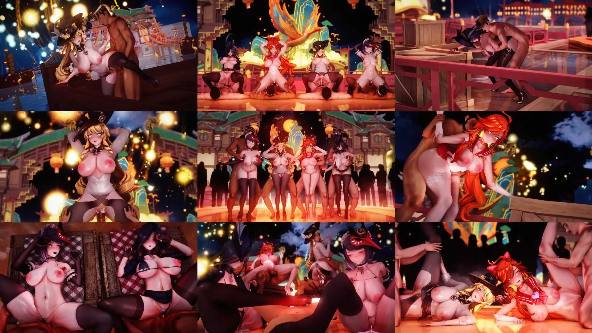 【3D】lanzfh-崩坏昔涟和万圣节幽灵【236mb-7.04分钟】+原神 节庆群啪宴【375mb-11.09分钟】百度