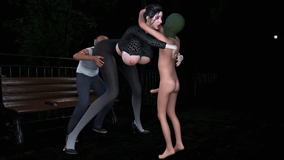 [3D/小马大车/NTR] Brainocn 4月新作：夜间冒险 黑丝长腿巨乳妈妈被儿子调教成公共肉便器 [中字] [3.5G/FM/WY]