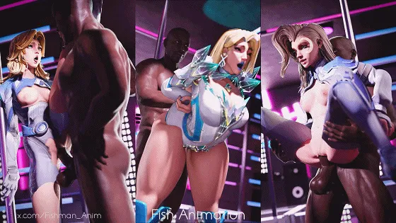 [3D/无修/NTR] Fish Animation -2504新作：艾达王+天使+雏田+隐形女侠+黑百合 性感御姐黑色巨根爆肏中出 [2.5G/FM/WY]