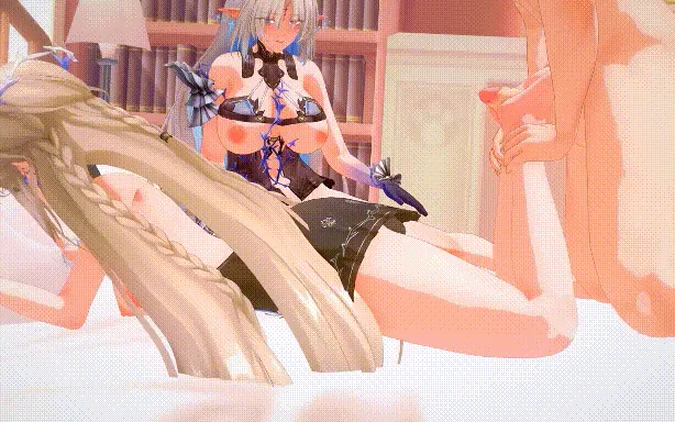 【MMD/sleeping/纯啪】鸣潮 双飞卡提希娅和芙露德莉斯【308m/1080p/飞猫百度】